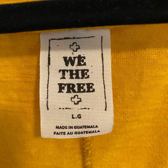 Free People Yellow Take Me Tee size large - Picture 5 of 5